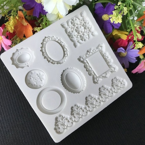 New European Retro Relief Pattern Jewelry 3D Silicone Molds Fondant Cake Decorating Tools Cake Moulds baking tools ► Photo 1/6