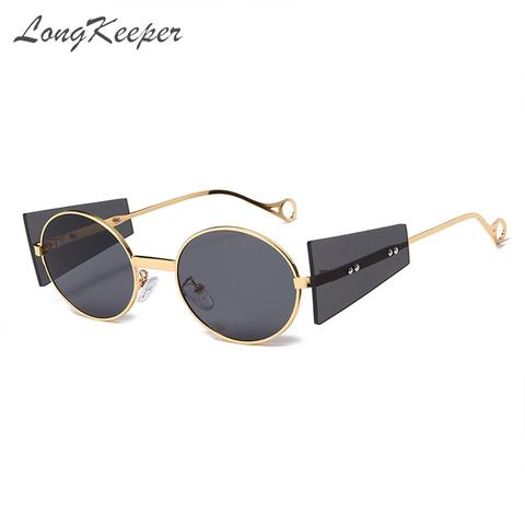 2022 Steampunk Metal Round Sunglasses Women Men Vintage Brand Designer Punk Sun Glasses Side Shield UV400 Lentes De Sol Mujer ► Photo 1/6