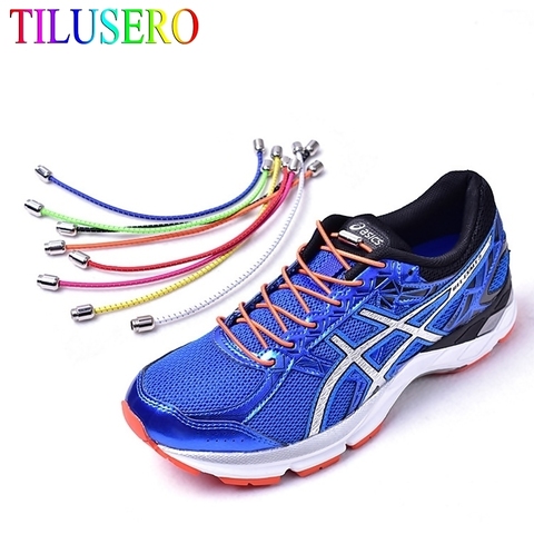 1pair Elastic No Tie Shoelaces Locking Round Shoe Laces Kids Adult Quick Shoelaces 100cm Round ShoeLaces Strings ► Photo 1/6