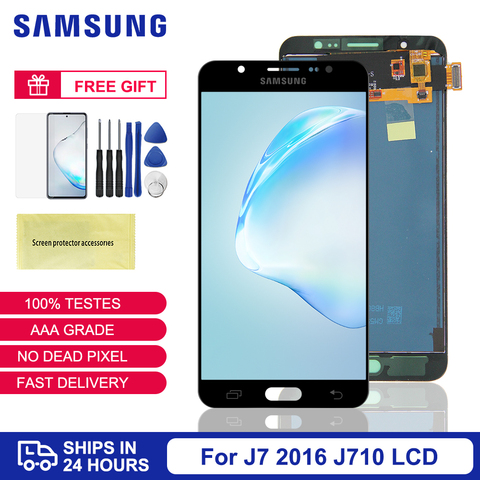 Can Adjust J710 LCD For Samsung Galaxy J7 2016 Display SM-J710FN J710F J710M J710Y LCD Touch Screen Digitizer Assembly Frame ► Photo 1/6