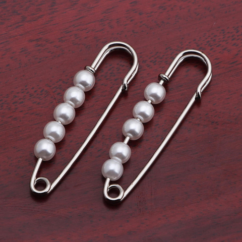 Beads Safety Pins Vintage Fashion Simulated Pearl Brooch Pin Jewelry Ornaments for Scarf Coat Bag Garment Decoration Accessories ► Photo 1/6
