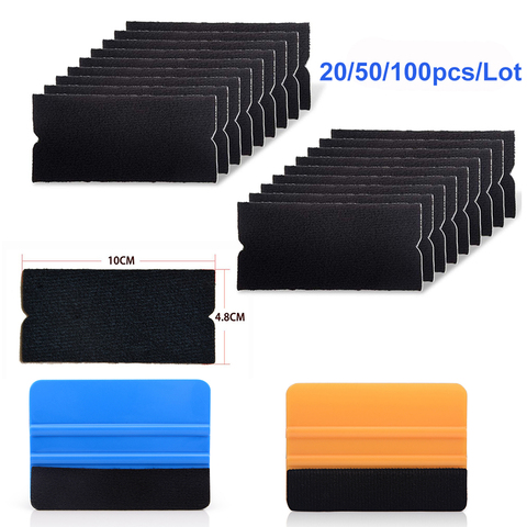 EHDIS 20/50/100pcs Felt Fabric Cloth for 10cm Squeegee Carbon Fiber Vinyl Car Wrap No Scratch Scraper Window Tint Wrapping Tools ► Photo 1/6