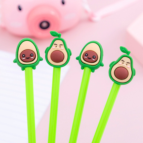 4 pcs/lot 0.5mm Cute Face Expressions Avocado Gel Ink Pen Signature Neutral Pen School Office Writing Stationery Supply ► Photo 1/5