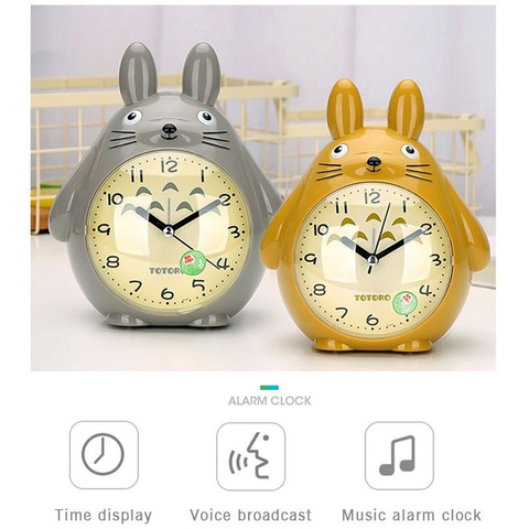 Modern Design Alarm Clock Lovely Children Quartz Desk Cartoon Totoro Alarm Clock Student Home Decor Relogio De Parede 2022 New ► Photo 1/6