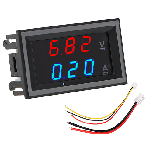 Volt Ampere Meter Amperemeter Voltage Indicator Tester DC 100V 10A with Cable Mini Digital Voltmeter Ammeter LED Display ► Photo 1/6