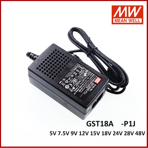 Original MEAN WELL GST18A-P1J Series AC-DC Industrial Adaptor 5V 7V 9V 12V 15V 18V 24V 28V 48V Meanwell Switching Power Supply ► Photo 1/1