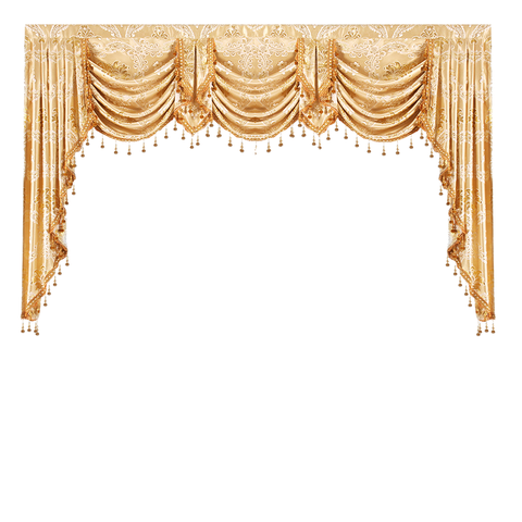 Gold Color European Royal Luxury  Style Valance Curtains for Living Room Window Curtains for Bedroom for Kitchen ► Photo 1/6