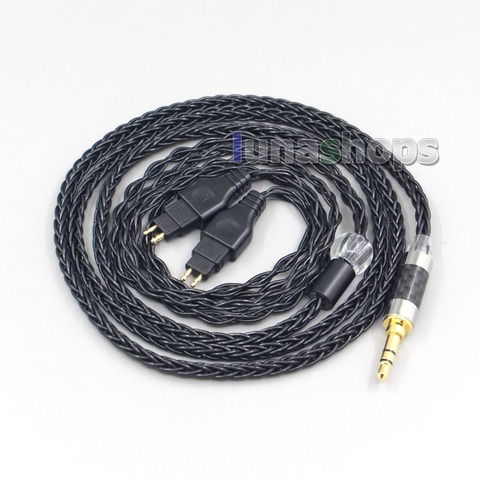 3.5mm 2.5mm 4.4mm 8 Core Black Balanced Pure Silver Plated Earphone Cable For Sennheiser HD580 HD600 HD650 HD430 HD660S LN007038 ► Photo 1/6