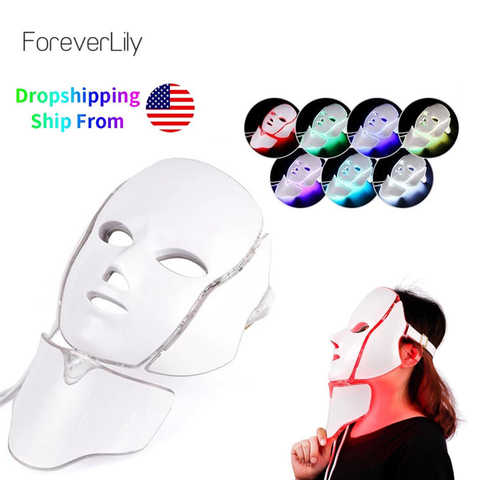 VIP link Dropshipping Led Facial Mask 7 Colors Light Photon Therapy Mask Skin Rejuvenation Brightening Skin Shrink Pores Device ► Photo 1/6