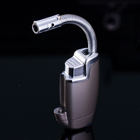 Windproof Hose Torch Turbo Lighter Jet Butane Cigar Kitchen Flexible Pipe Lighter Cigarette 1300 C BBQ Ignition Lighter No Gas ► Photo 1/6