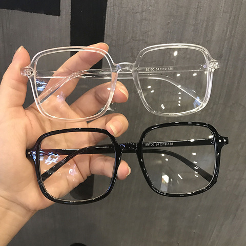 Square Oversized Black Eyeglasses Frame Brand Designer Anti Blue Blocking Computer Eyeglass Diopter  Myopia Glasses -1.0TO- 6.0 ► Photo 1/6