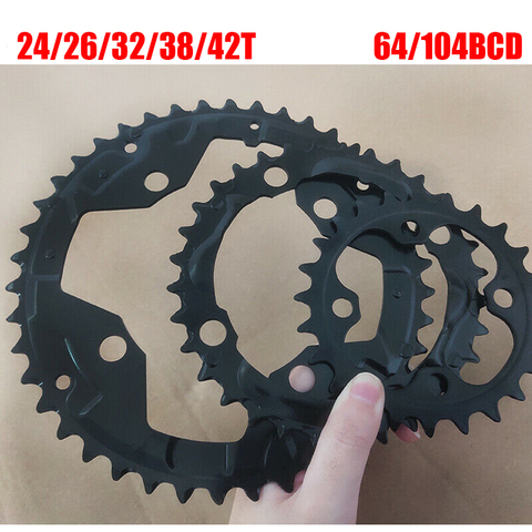 104/64 BCD Bicycle Chainring 24/26/32/38/42t MTB Chain Ring Double/Triple 10Speed Chainwheel for Shimano Crankset ► Photo 1/6