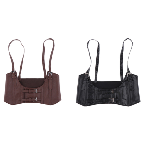 Women Sexy Leather Elastic Wide Band Waist Belt Waspie Corset Cinch Underbust ► Photo 1/6