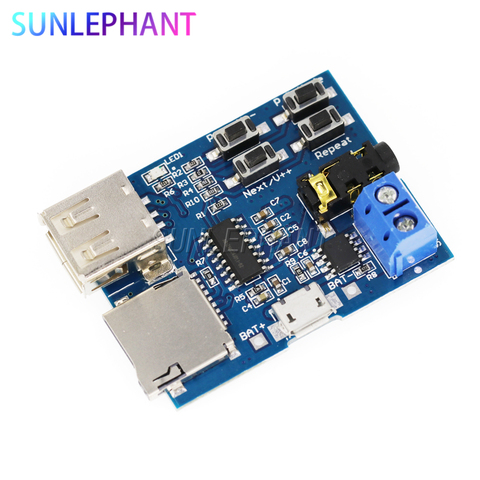 Micro USB MP3 Module TF Card U Disk MP3 Format Decoder Board Amplifier Decoding Audio Player Module 3.7-5.5V ► Photo 1/6