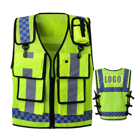 Security Guard Vest Unifrom Traffic Police Vest Custom LOGO Vest Hi Vis Safety Vest Reflective Adult Men ► Photo 1/6