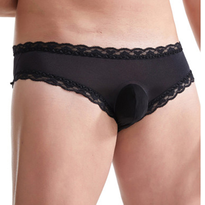 Male Briefs Men's Underpants Low Rise Pouch Briefs Thongs Mesh Underpants Sissy