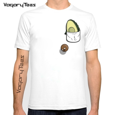 New Avocado Shirt Vegan T Shirt men Harajuku Kawaii Short Sleeve T-shirt Vogue Novelty Creative Pocket  Tshirt Fashion Top Tees ► Photo 1/4