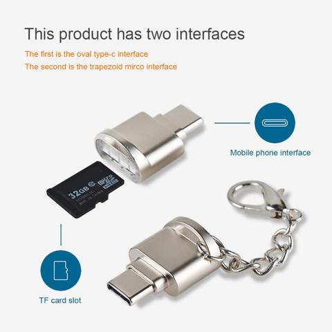 Type C mini Memory Card Reader OTG Adapter USB Adapter Aluminum Cardreader For Micro SD/TF Microsd Laptop ► Photo 1/6
