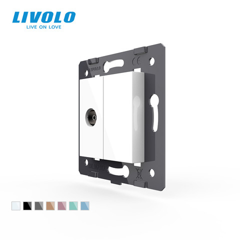 Free Shipping, Livolo White Plastic Materials,  EU  Standard, DIY Parts, Function Key For TV Socket,VL-C7-1V-11 ► Photo 1/6