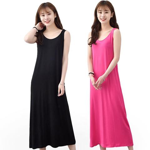 Summer Women Long Nightdress Bathrobe Modal Elastic Nightgown Sleeowear Casual Loose Soft Nightwear Home Clothes Plus Size 6XL ► Photo 1/3