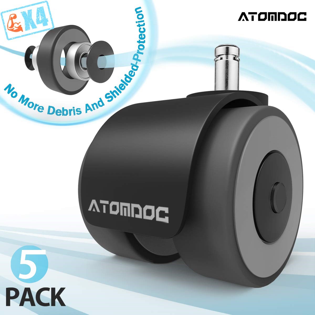 Atomdoc 5pcs 2 Universal, How To Replace Office Chair Casters