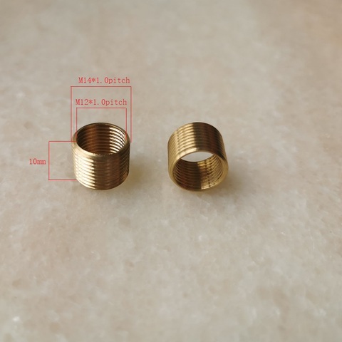 M12*1.0mm pitch to M14*1.0pitch threaded hollow tube adapter inner outer threaded coupler conveyer adapter total length 10mm ► Photo 1/6
