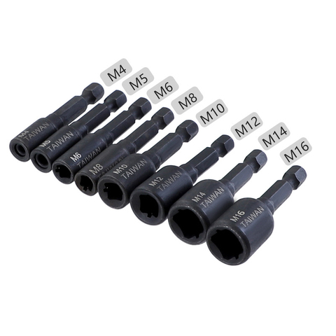 1pc M4-M14 Taps and Dies Adapter 1/4 Hex Shank to M4 M5 M6 M8 M10 M12 M14 Tap Sockets Connection For Power Tool ► Photo 1/5