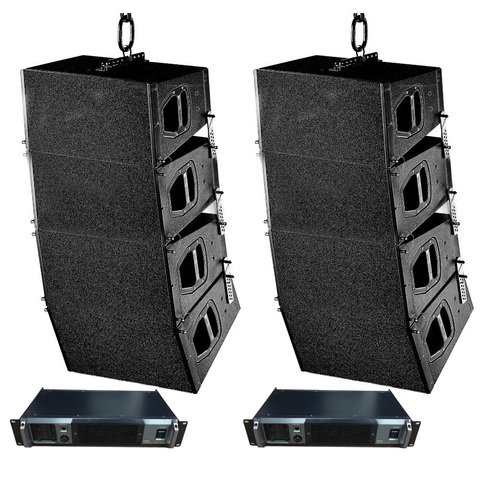8 Units Dual 10 inch Q1 Line Array Speakers and 2 Pieces Power Amplifiers with DSP inside Live Sound Combo ► Photo 1/6