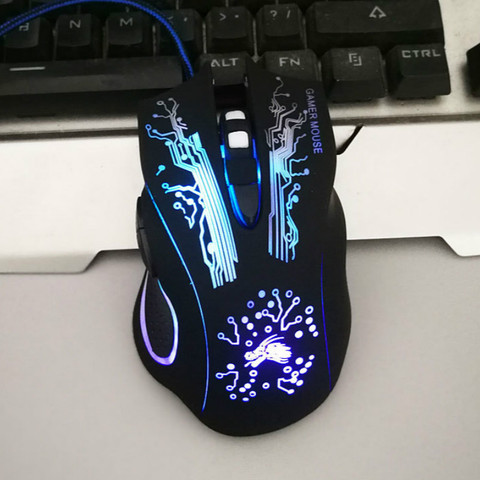 Wired Computer Mouse Gaming Mouse USB 4000DPI 6 Buttons Ergonomic Optical Mouse 4-speed Player Mouse Office Backlit Mouse ► Photo 1/6