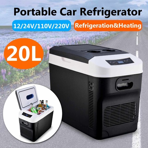 20L Home/Car Refrigerator Automoble Mini Fridge Refrigerators Freezer Cooling Box frigobar Food Fruit Storage Fridge Compressor ► Photo 1/6