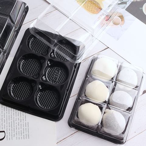 50pcs Plastic Suction Moon Cake Tray Box Holder Egg-Yolk Puff Cupcake Muffin Food Container Party Favor DIY Baking Packaging Box ► Photo 1/5