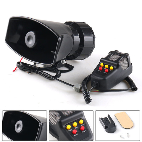 12V 80W 5-Sound Loud Car Warning Alarm Police Fire Siren 130dB Air Horn PA Speaker Car Accessories Car Warning Alarm ► Photo 1/6