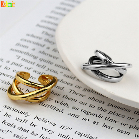 Kshmir Fashion new temperament index finger titanium steel ring female metal gold ring exquisite design ring ornaments ► Photo 1/6