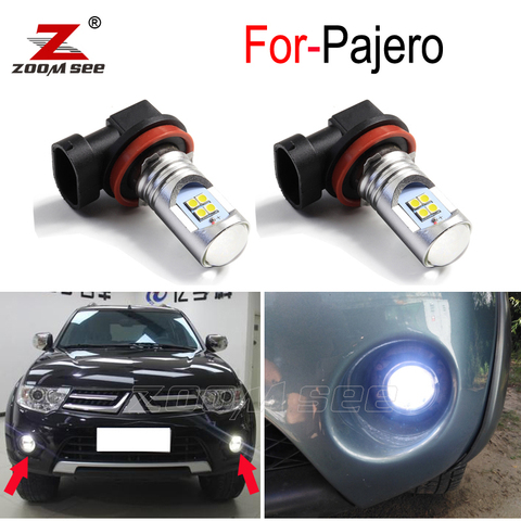 2pcs Good quality Canbus White Car LED fog lamp front fog light bulb for Mitsubishi Pajero Montero Shogun and Sport (2000-2022) ► Photo 1/6