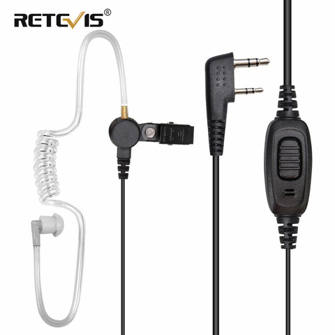 Retevis EEK009 2Pin Walkie Talkie Earphones Acoustic Tube Headset With PTT MIC For Kenwood Puxing Retevis RT3S RT22 RT81 C9162A ► Photo 1/6