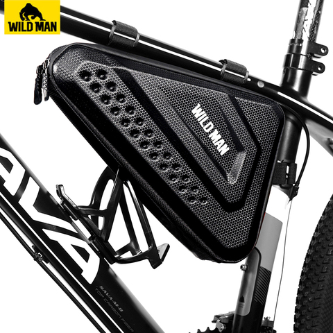 WILD MAN Hard Shell Mountain Bike Frame Bag Rainproof Road Cycling Tools Bag Bicycle Triangle Bag Accessories 3L 1.5L 1.2L ► Photo 1/6