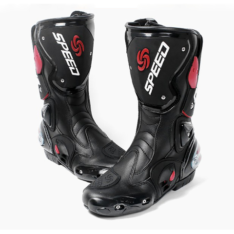 New fashion leather motorcycle boots Pro Biker SPEED Racing Boots Motocross Boots drop resistance ► Photo 1/6