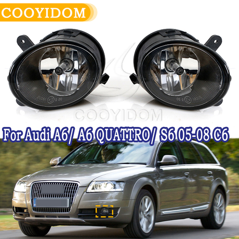 COOYIDOM 1Pair Front Halogen Fog Lights Lamps 4F0941700 4F0941699 For Audi 2005 2006 2007 2008 A6 S6 Allroad Quattro C6 S8 ► Photo 1/6