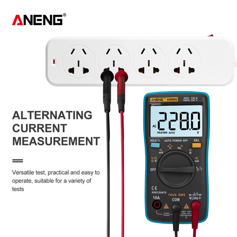 ANENG AN8002 Digital Multimeter 6000 Counts Backlight AC/DC Ammeter Voltmeter Ohm Alligator Clip Jumper Wire Test Lead ► Photo 1/6