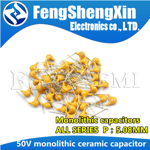 100pcs 50V monolithic ceramic capacitor 10PF ~ 10UF 22PF 47NF 220NF 1NF 4.7UF 1UF 100NF 330NF 0.1UF 102 104 105 106 103 473 334 ► Photo 1/3