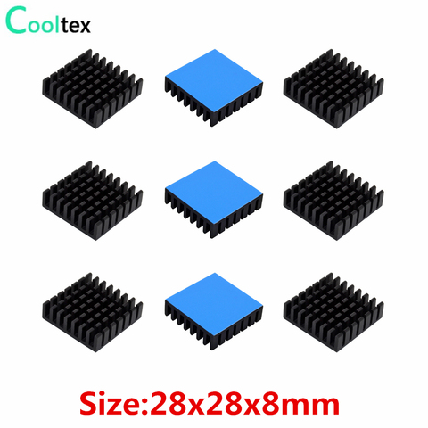 10pcs 28x28x8mm Aluminum Heatsink Heat Sink Radiator Cooling for Electronic Chip IC VRM With Thermal Conductive Tape ► Photo 1/6
