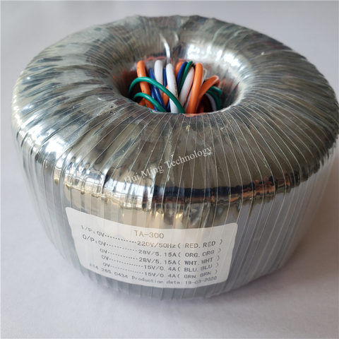 Dual 22V 24V 26V 28V 32V 36V 40V 2*15V Toroidal transformer copper custom transformer 220V 300VA transformer power amplifier ► Photo 1/6