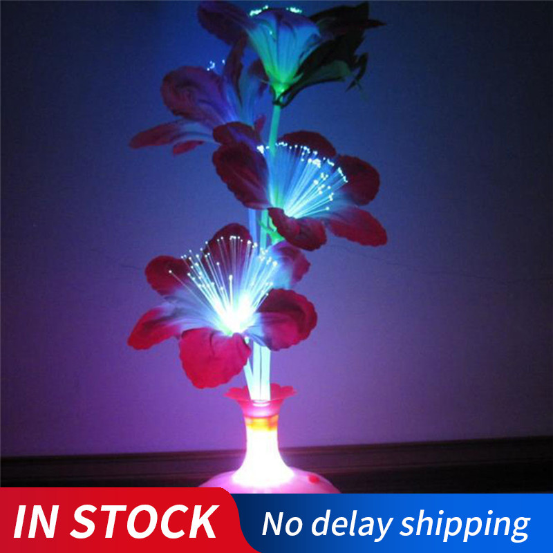 led flower lights in vase