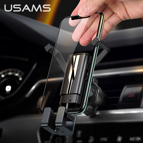 USAMS Phone Holder Stand Phone Car Holder Gravity Smartphone Holder Air Vent Clip Mount GPS Support For iphone Xiaomi Samsung ► Photo 1/6