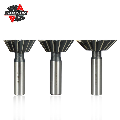 Hampton 45 55 60 Degrees Dovetail Milling Cutter High Speed Steel Straight Shank CNC Router Bit HSS End Mills ► Photo 1/6