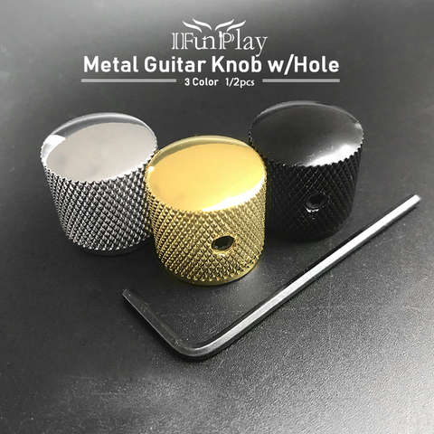 Professional Metal Guitar Tone Volume Knob Potentiometer Hat Cap Large Guitar Parts Push Knob with Hole Guitarra Accessories ► Photo 1/6