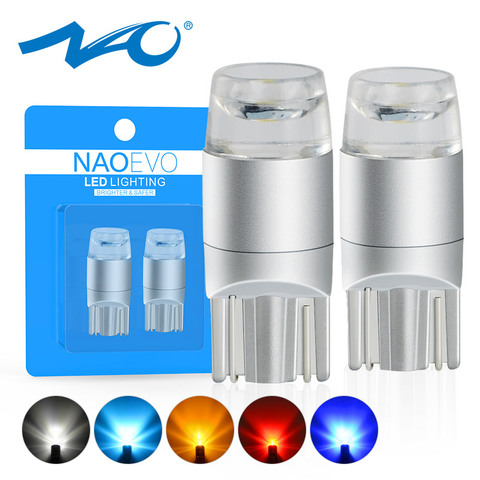 NAO t10 led Bulb w5w LED Car DRL 3030 SMD 5W5 194 168 COB Clearance Lights Reading Interior Auto Lamp 12V 6000k White Yellow Red ► Photo 1/6