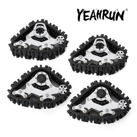 YEAHRUN  1/2Pair RC Aluminum Alloy Tracks Wheel Sandmobile Conversion Snow Tire for 1:10 Trx4 Trail Crawler ► Photo 1/6