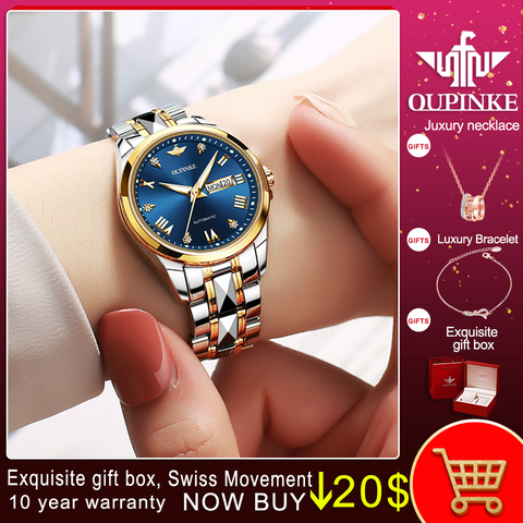 OUPINKE New Fashion watches for women Luxury Automatic Mechanical Wristwatch Valentine's Gifts Bracelet watch Montre femme ► Photo 1/6