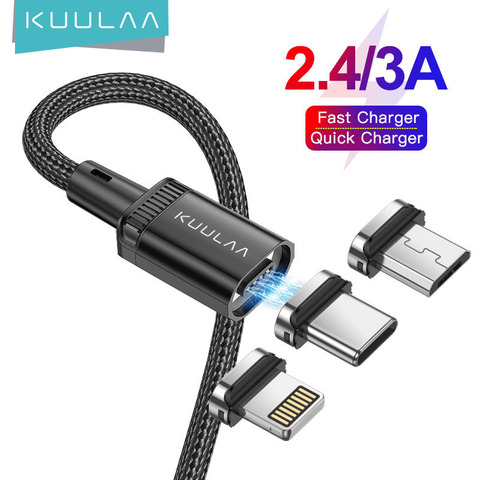 KUULAA 3A USB Magnetic Cable Charging Micro Type c for Iphone 11 Pro Charger Charging Cable Wire Cord Mobile Phone Accessories ► Photo 1/6